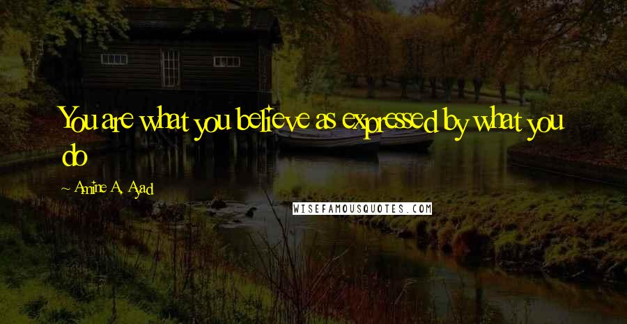 Amine A. Ayad Quotes: You are what you believe as expressed by what you do