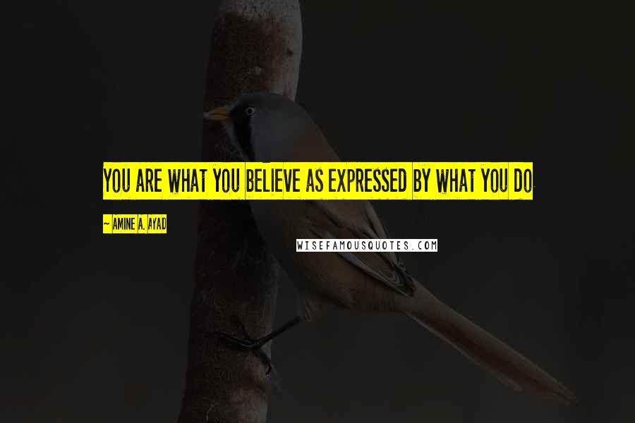 Amine A. Ayad Quotes: You are what you believe as expressed by what you do