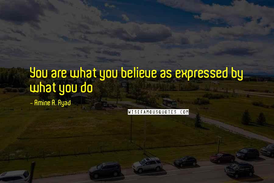 Amine A. Ayad Quotes: You are what you believe as expressed by what you do