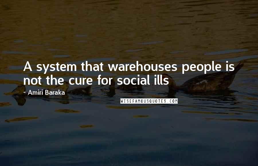 Amiri Baraka Quotes: A system that warehouses people is not the cure for social ills