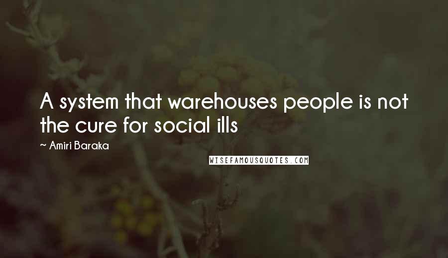 Amiri Baraka Quotes: A system that warehouses people is not the cure for social ills