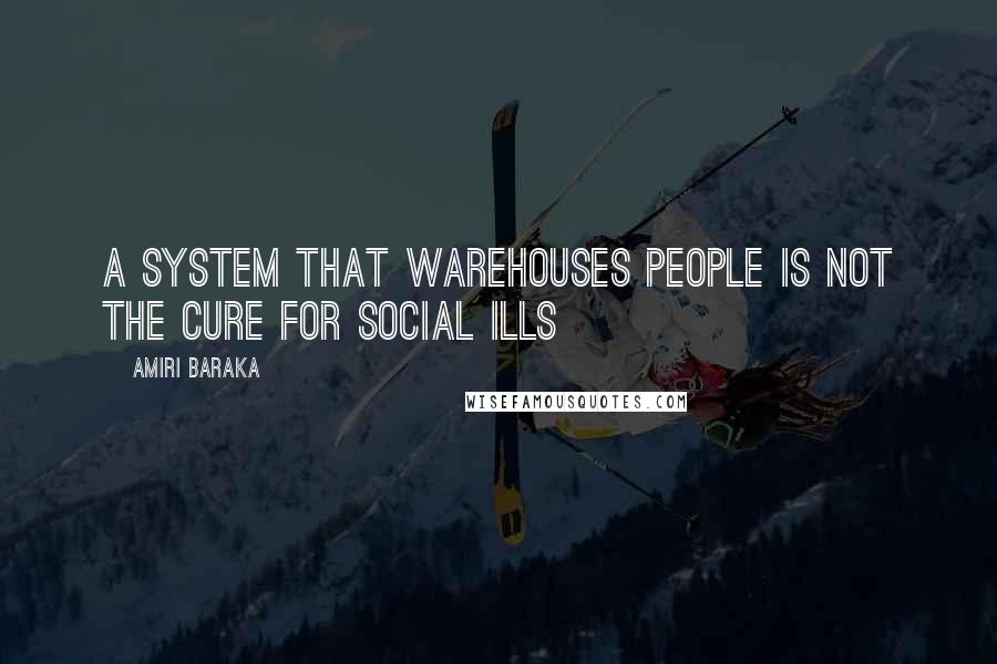 Amiri Baraka Quotes: A system that warehouses people is not the cure for social ills