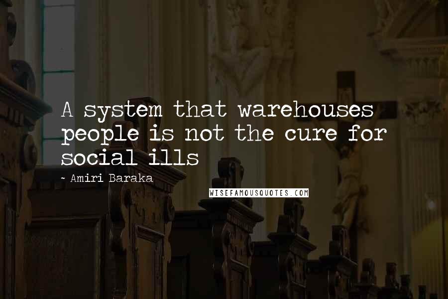 Amiri Baraka Quotes: A system that warehouses people is not the cure for social ills