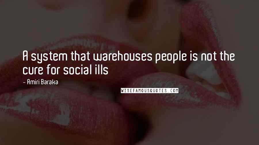 Amiri Baraka Quotes: A system that warehouses people is not the cure for social ills