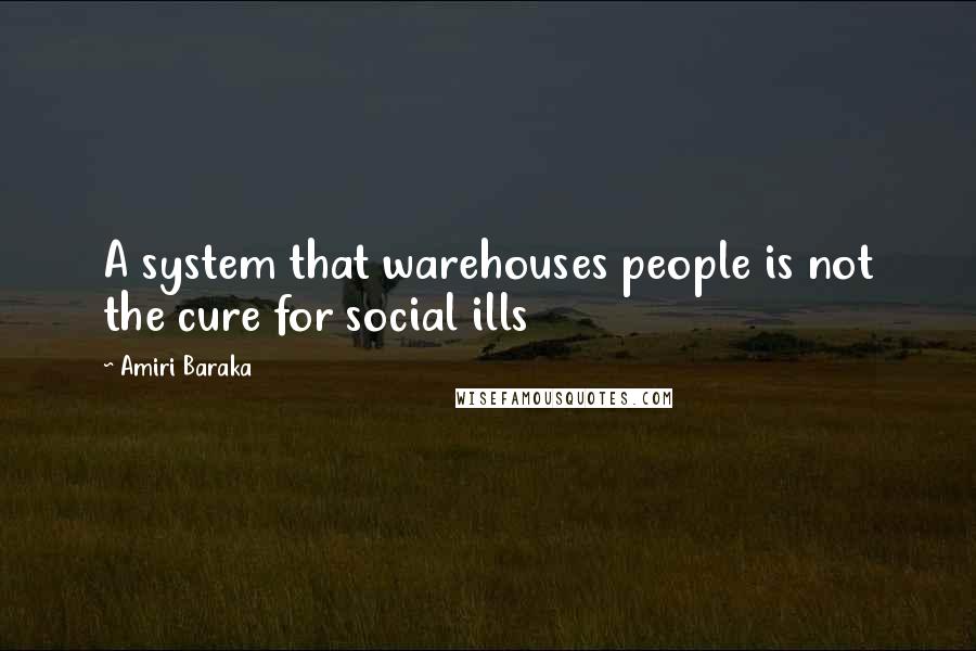 Amiri Baraka Quotes: A system that warehouses people is not the cure for social ills