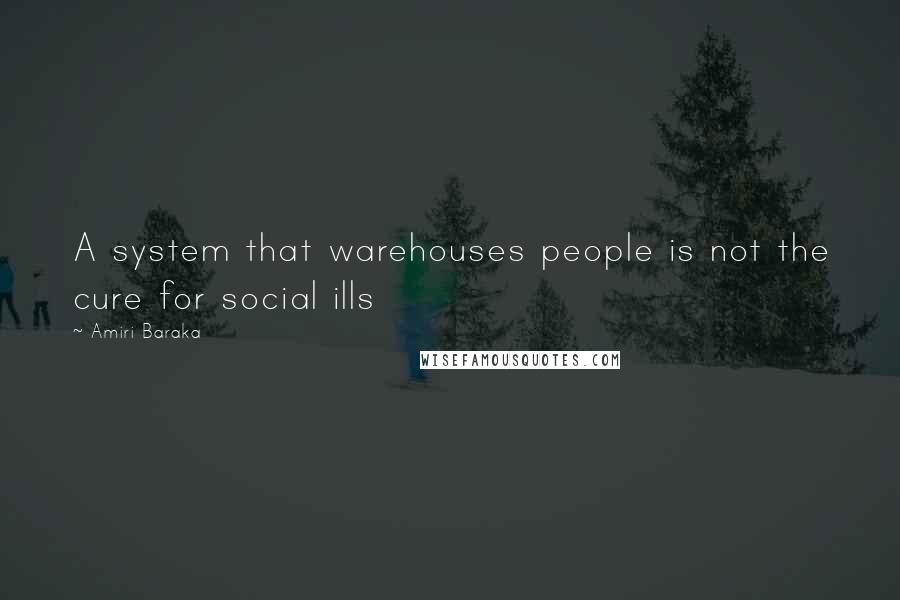 Amiri Baraka Quotes: A system that warehouses people is not the cure for social ills