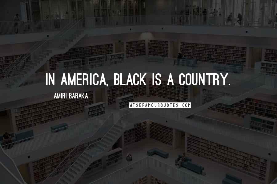 Amiri Baraka Quotes: In America, black is a country.