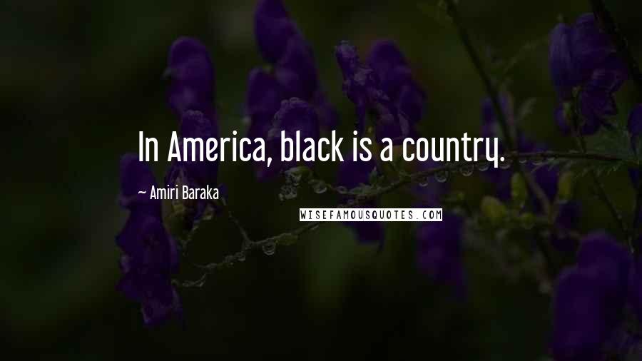 Amiri Baraka Quotes: In America, black is a country.