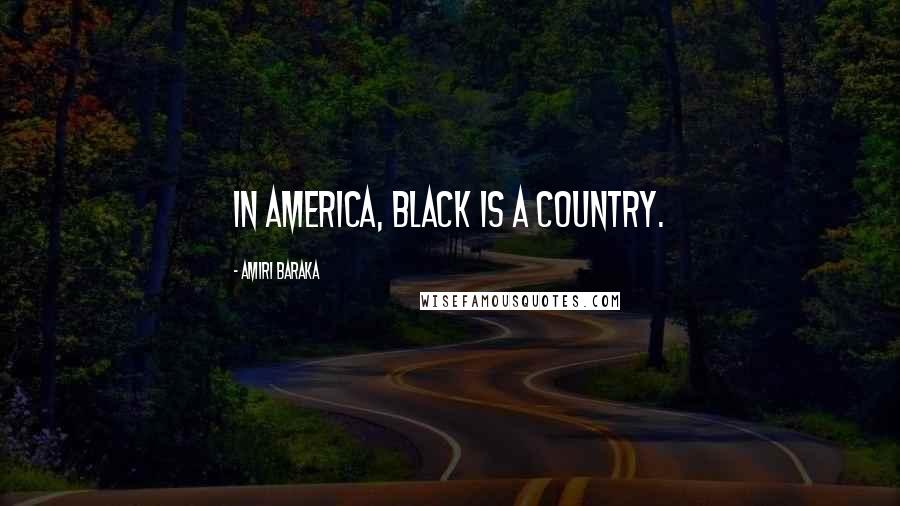 Amiri Baraka Quotes: In America, black is a country.