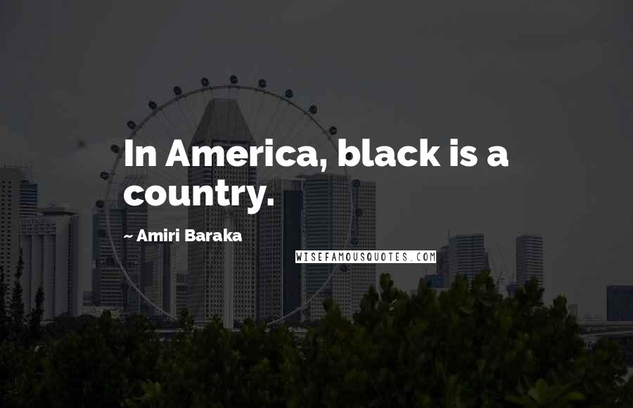 Amiri Baraka Quotes: In America, black is a country.