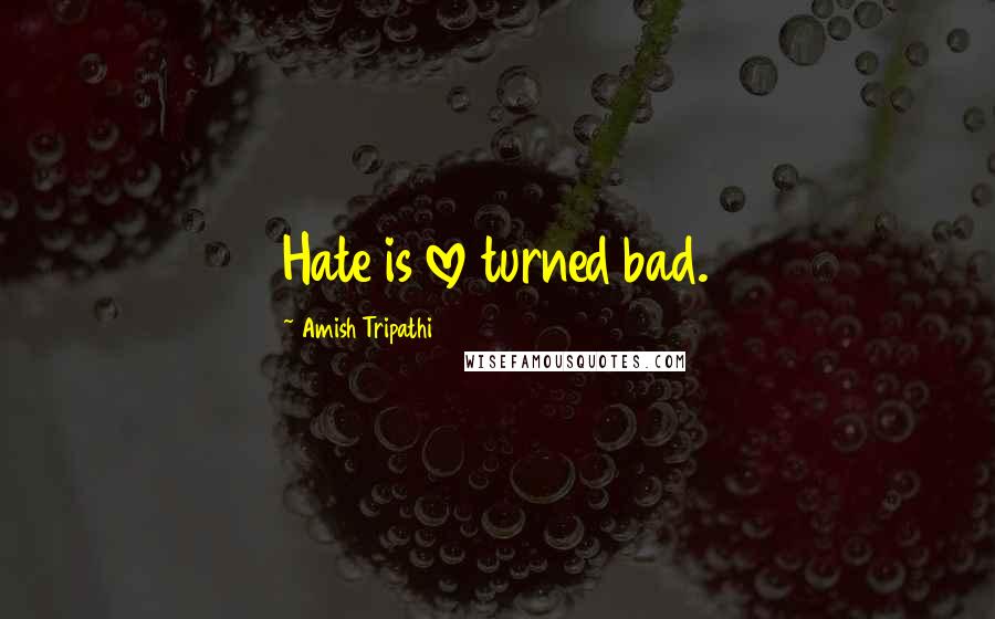 Amish Tripathi Quotes: Hate is love turned bad.