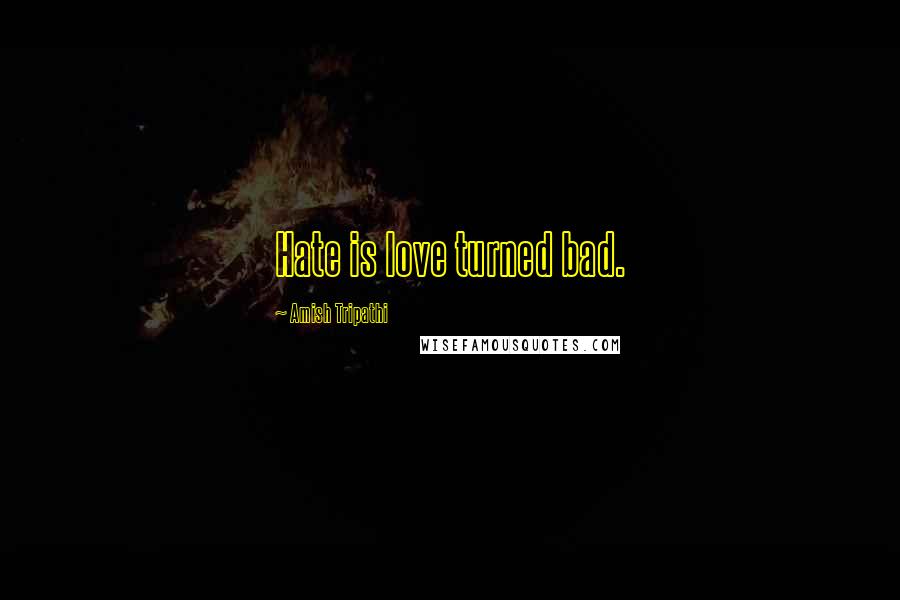 Amish Tripathi Quotes: Hate is love turned bad.