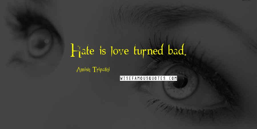 Amish Tripathi Quotes: Hate is love turned bad.