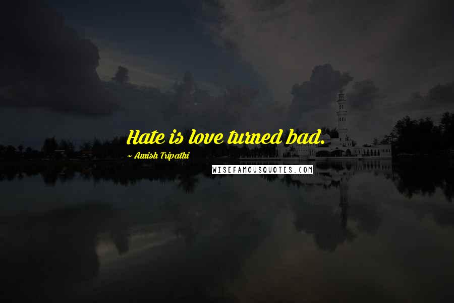 Amish Tripathi Quotes: Hate is love turned bad.