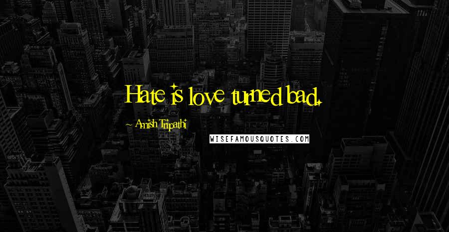 Amish Tripathi Quotes: Hate is love turned bad.