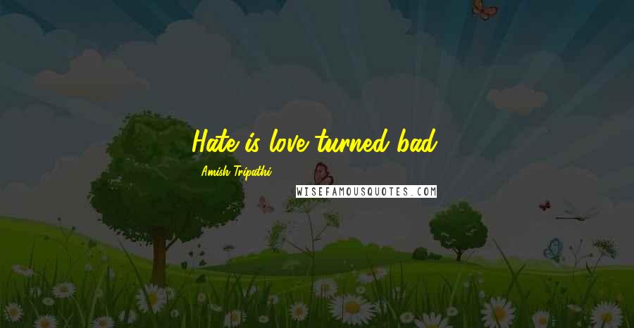 Amish Tripathi Quotes: Hate is love turned bad.