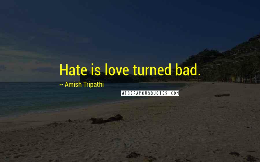 Amish Tripathi Quotes: Hate is love turned bad.