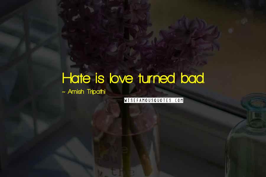 Amish Tripathi Quotes: Hate is love turned bad.