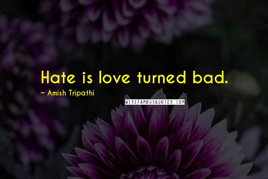 Amish Tripathi Quotes: Hate is love turned bad.