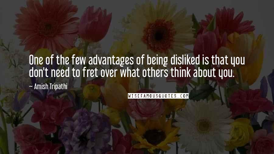 Amish Tripathi Quotes: One of the few advantages of being disliked is that you don't need to fret over what others think about you.