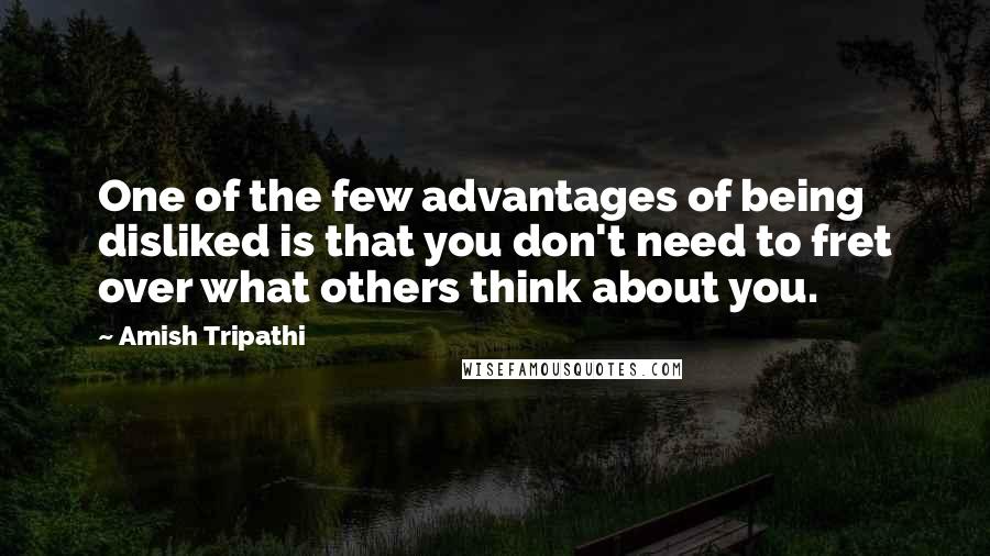 Amish Tripathi Quotes: One of the few advantages of being disliked is that you don't need to fret over what others think about you.