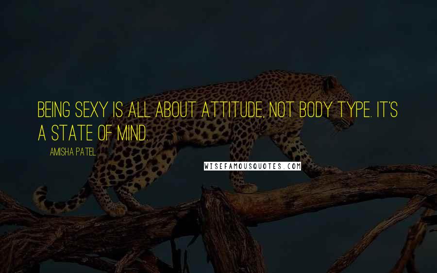 Amisha Patel Quotes: Being sexy is all about attitude, not body type. It's a state of mind.