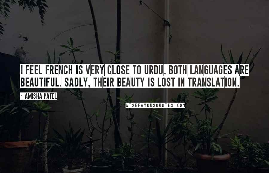 Amisha Patel Quotes: I feel French is very close to Urdu. Both languages are beautiful. Sadly, their beauty is lost in translation.