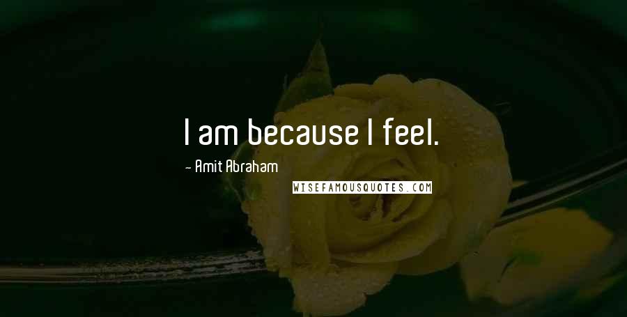 Amit Abraham Quotes: I am because I feel.