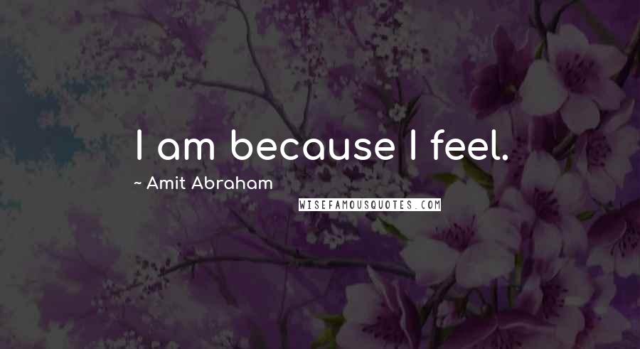 Amit Abraham Quotes: I am because I feel.