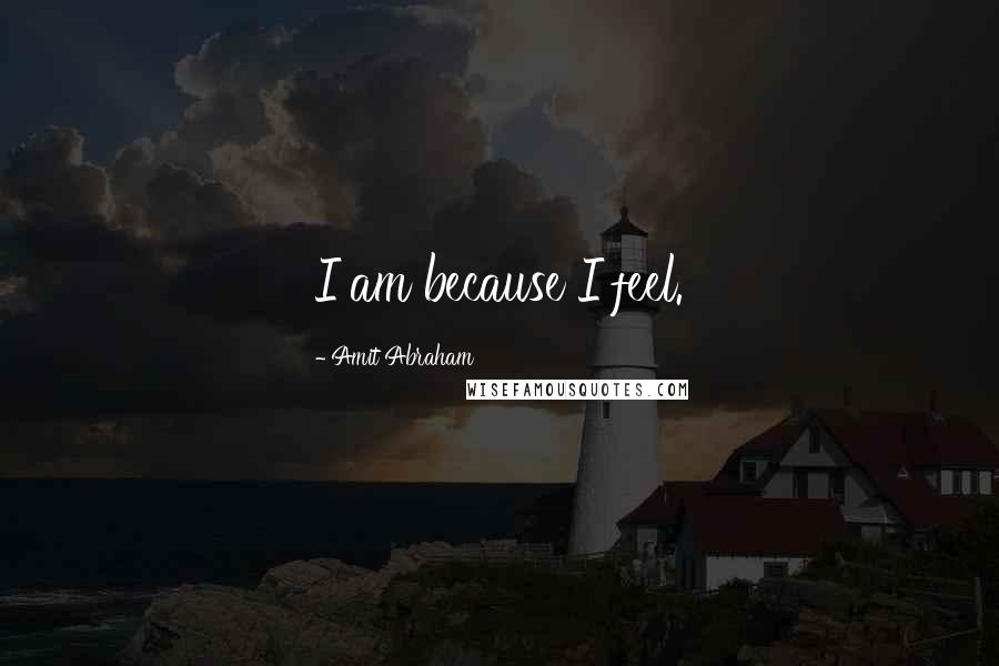 Amit Abraham Quotes: I am because I feel.