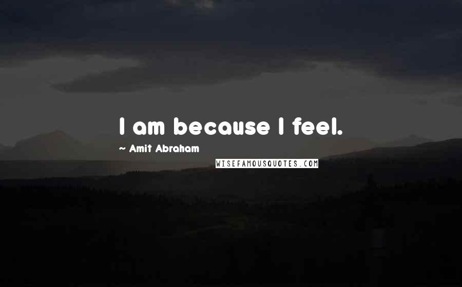 Amit Abraham Quotes: I am because I feel.