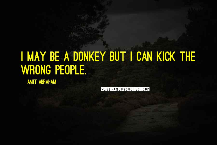 Amit Abraham Quotes: I may be a donkey but I can kick the wrong people.