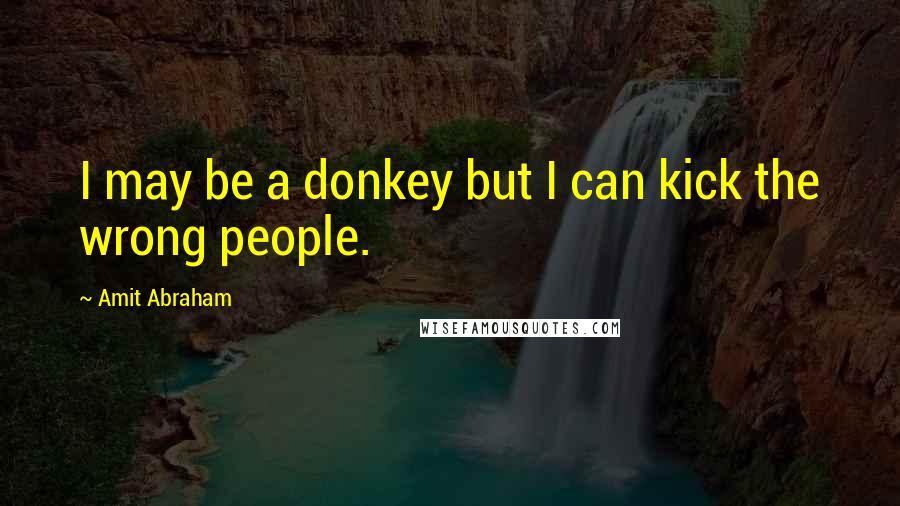 Amit Abraham Quotes: I may be a donkey but I can kick the wrong people.