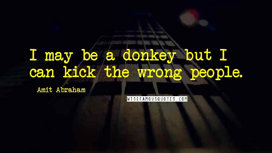 Amit Abraham Quotes: I may be a donkey but I can kick the wrong people.