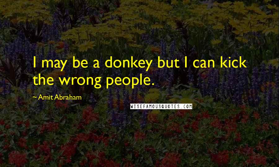 Amit Abraham Quotes: I may be a donkey but I can kick the wrong people.