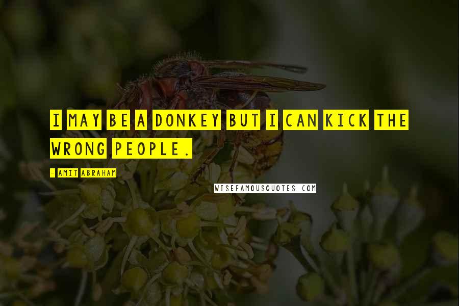 Amit Abraham Quotes: I may be a donkey but I can kick the wrong people.