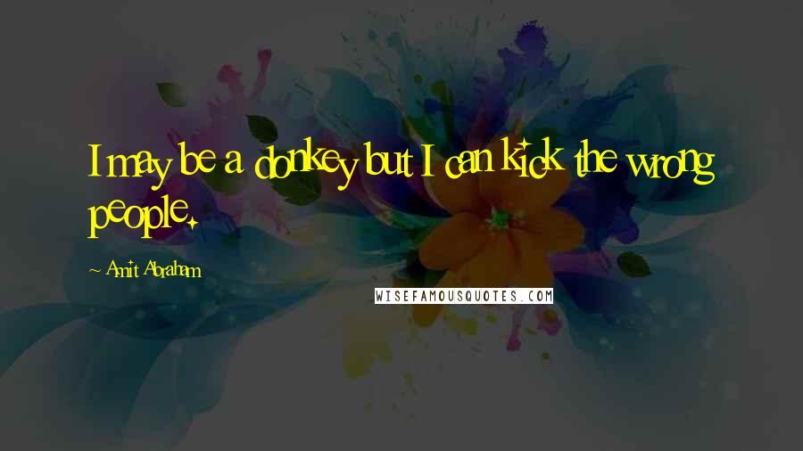 Amit Abraham Quotes: I may be a donkey but I can kick the wrong people.