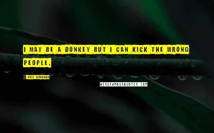 Amit Abraham Quotes: I may be a donkey but I can kick the wrong people.