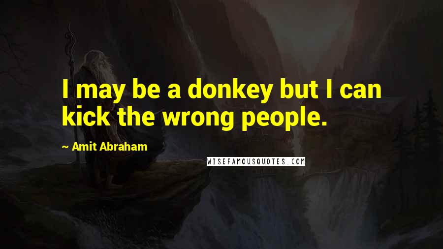 Amit Abraham Quotes: I may be a donkey but I can kick the wrong people.