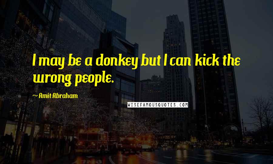 Amit Abraham Quotes: I may be a donkey but I can kick the wrong people.