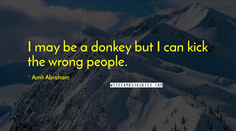 Amit Abraham Quotes: I may be a donkey but I can kick the wrong people.