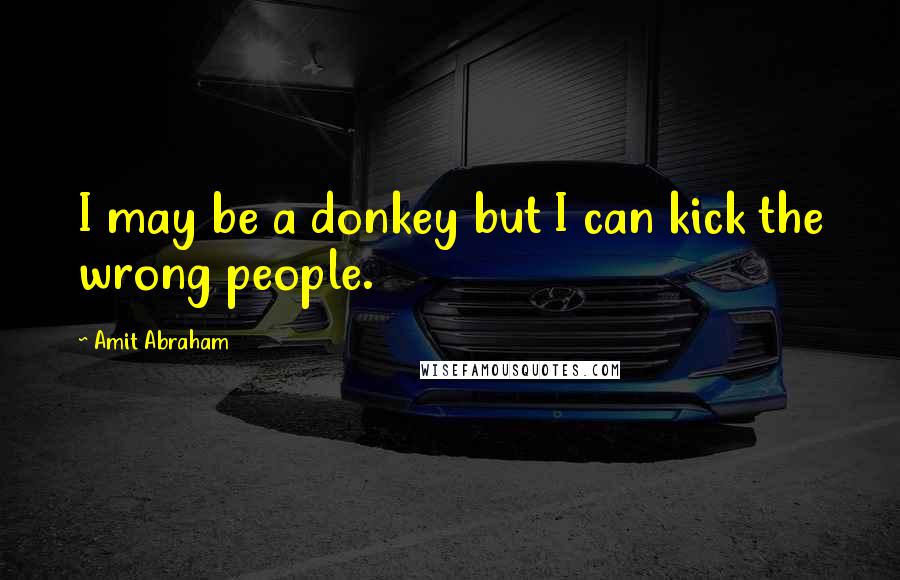 Amit Abraham Quotes: I may be a donkey but I can kick the wrong people.