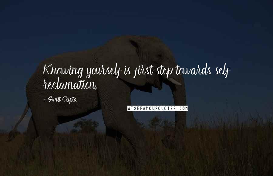 Amit Gupta Quotes: Knowing yourself is first step towards self reclamation.