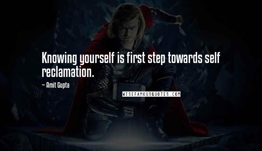 Amit Gupta Quotes: Knowing yourself is first step towards self reclamation.