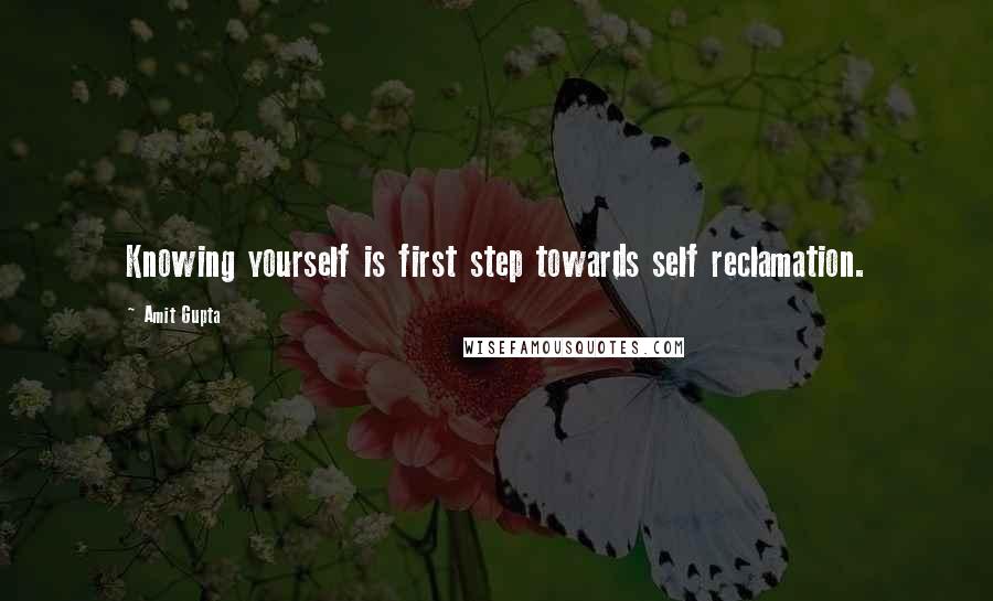 Amit Gupta Quotes: Knowing yourself is first step towards self reclamation.