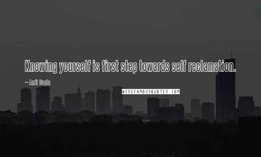 Amit Gupta Quotes: Knowing yourself is first step towards self reclamation.