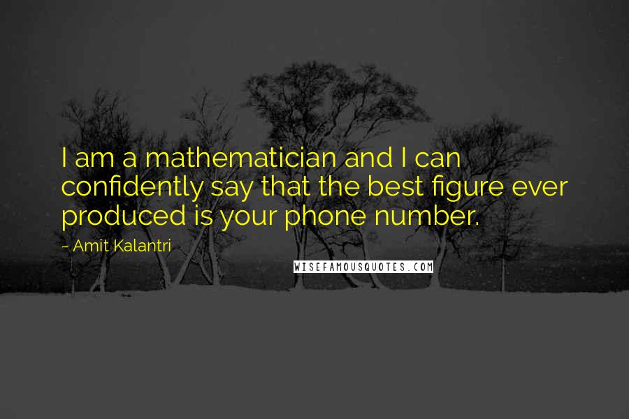 Amit Kalantri Quotes: I am a mathematician and I can confidently say that the best figure ever produced is your phone number.