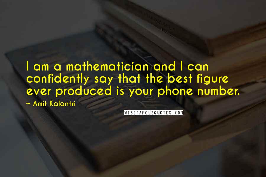 Amit Kalantri Quotes: I am a mathematician and I can confidently say that the best figure ever produced is your phone number.