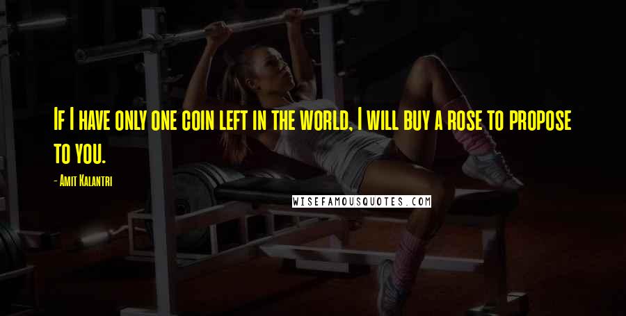 Amit Kalantri Quotes: If I have only one coin left in the world, I will buy a rose to propose to you.