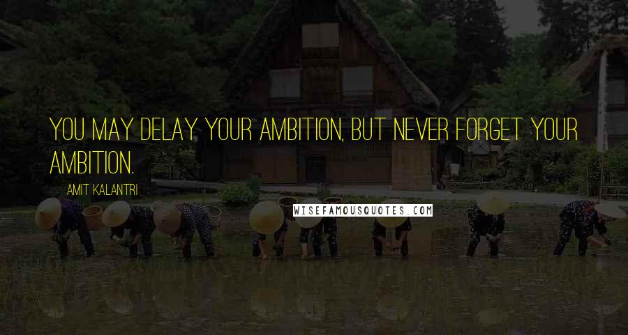 Amit Kalantri Quotes: You may delay your ambition, but never forget your ambition.